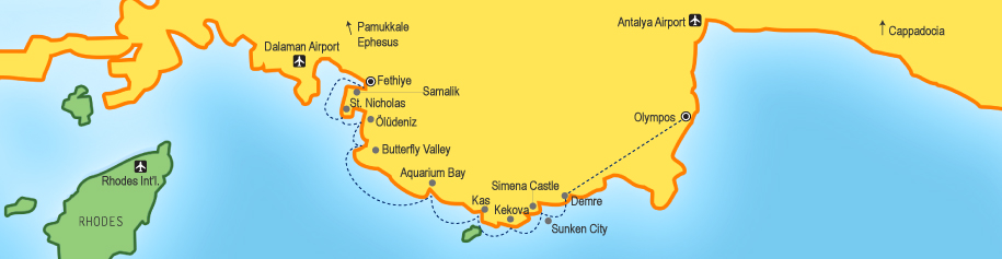 Fethiye to Olympos Fethiye-Olympos-4day
